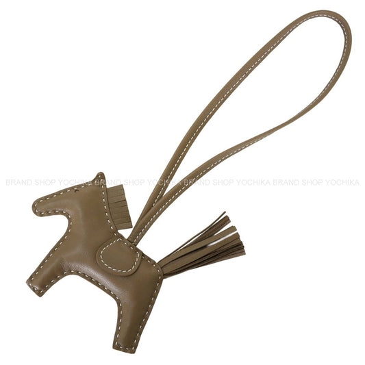 HERMES bag charm Rodeo PM So Etoupe White stitch Etoupe Agneau Milo Stamp G[BRAND NEW][Authentic]