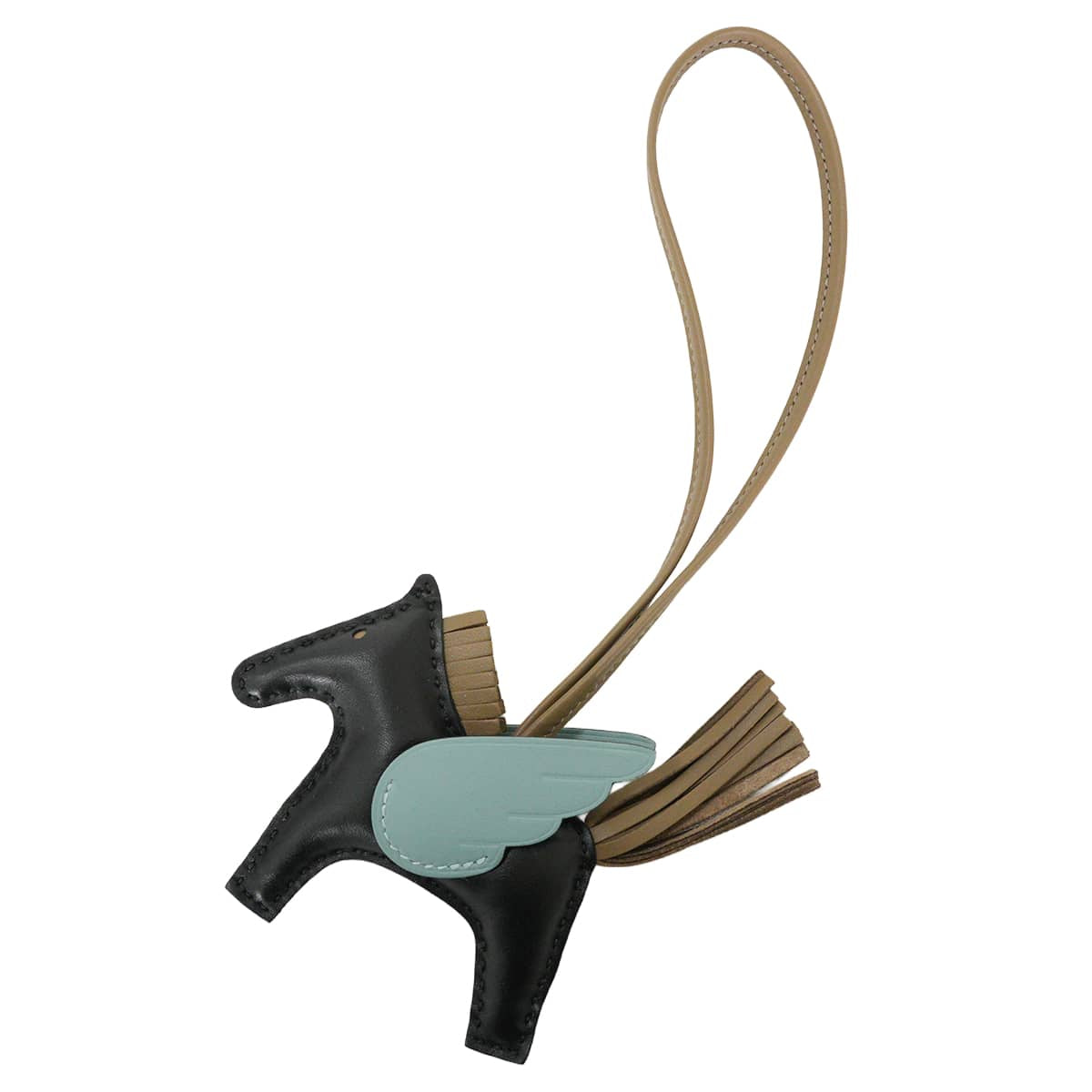 HERMES bag charm Rodeo Pegasus PM Noir (Black)/Etoupe/Ciel Agneau Milo/Veau Swift Stamp G[BRAND NEW][Authentic]