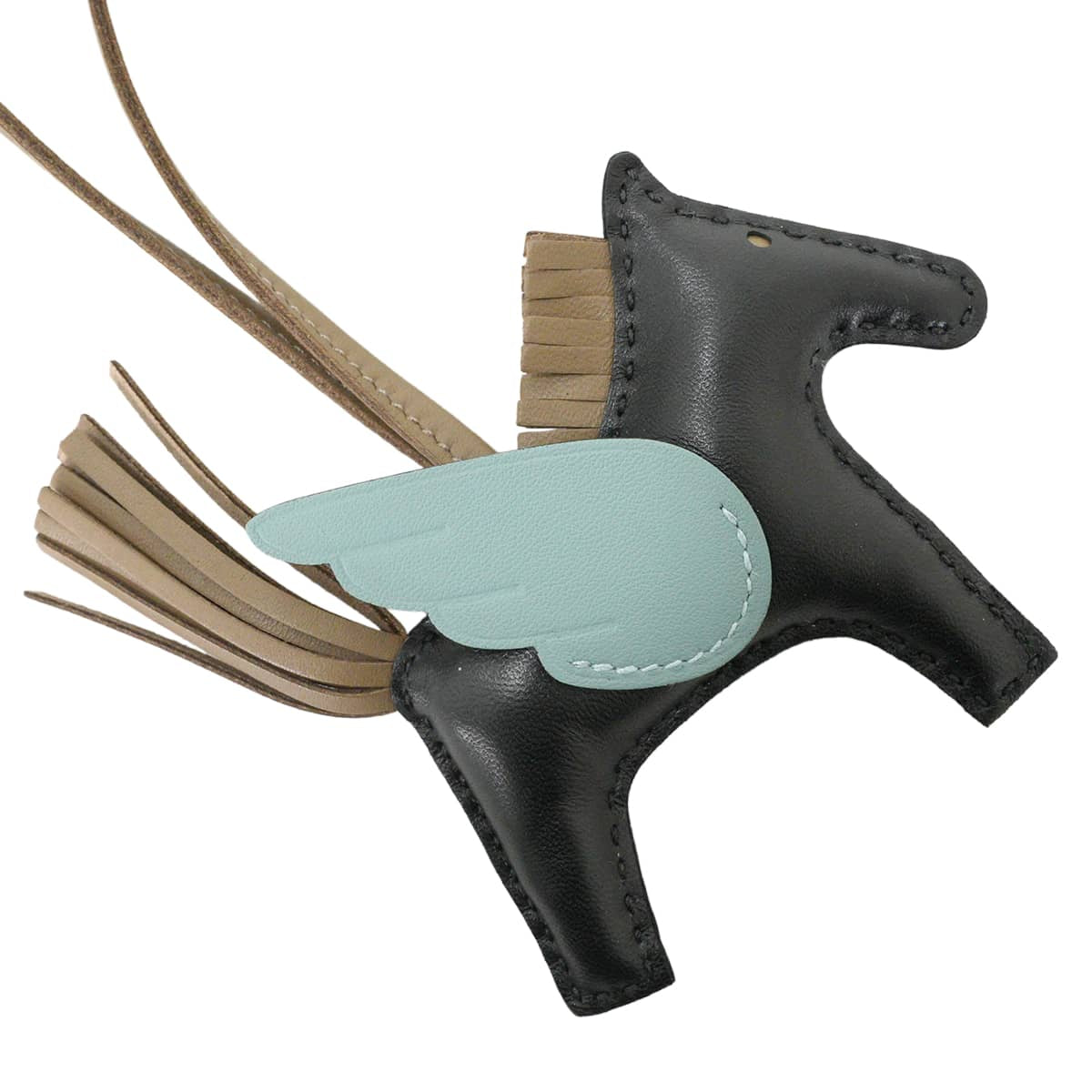 HERMES bag charm Rodeo Pegasus PM Noir (Black)/Etoupe/Ciel Agneau Milo/Veau Swift Stamp G[BRAND NEW][Authentic]