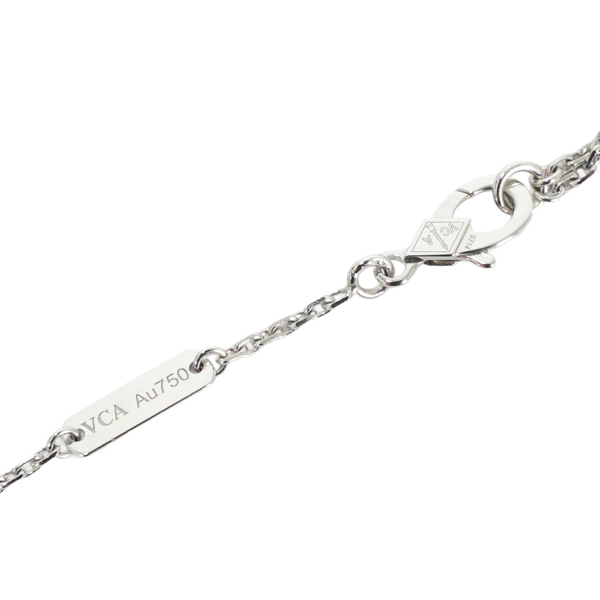 [Pre-loved] Van Cleef & Arpels necklace Vintage Alhambra PendantWhite Gold K18WG Chalcedony VCARD34900[LIKE NEW][Authentic]