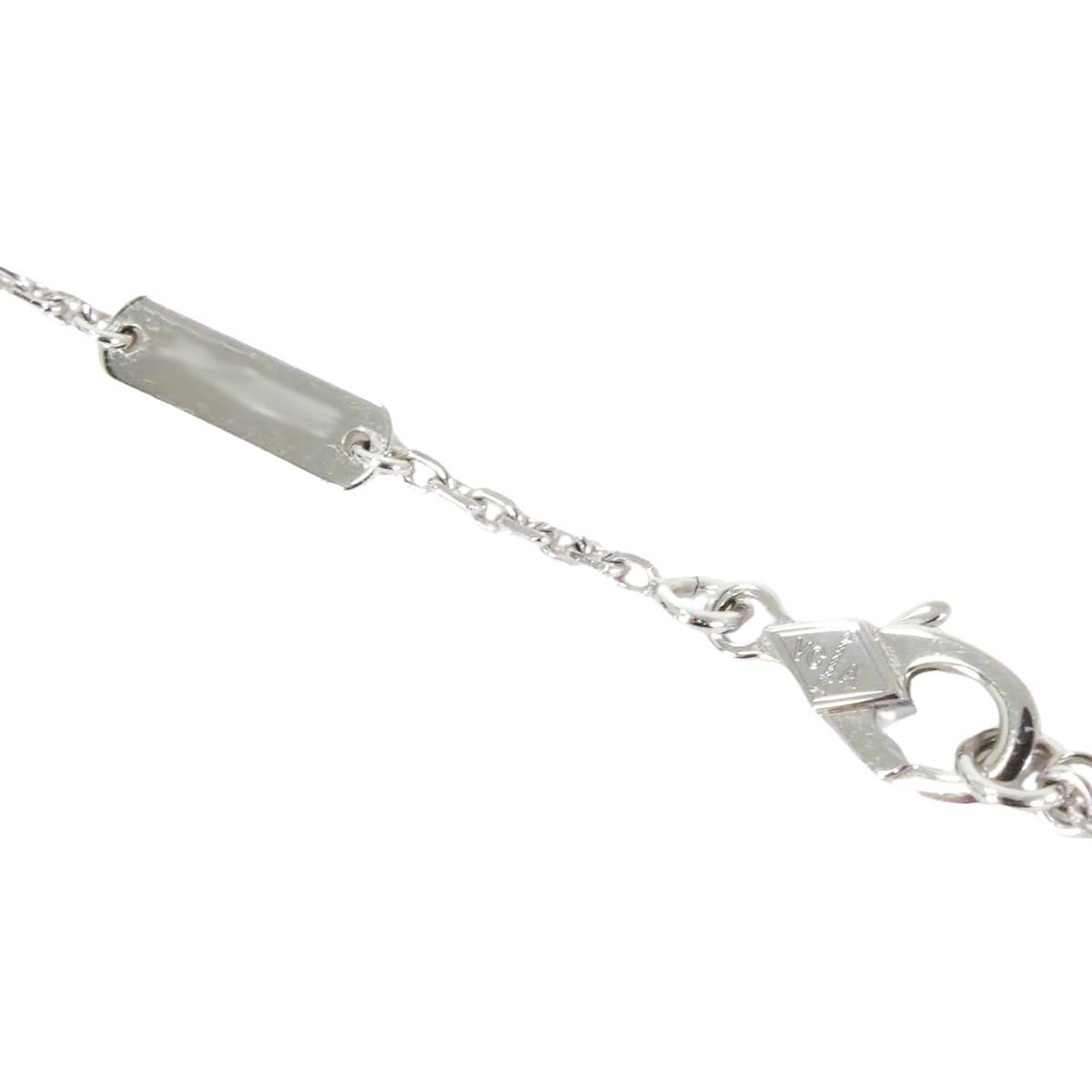 [Pre-loved] Van Cleef & Arpels necklace Vintage Alhambra PendantWhite Gold K18WG Chalcedony VCARD34900[LIKE NEW][Authentic]