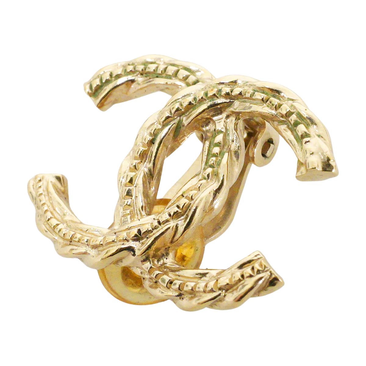 [Pre-loved] B15B CHANEL earrings COCO MarkChampagne gold Champagne Gold HW[LIKE NEW][Authentic]