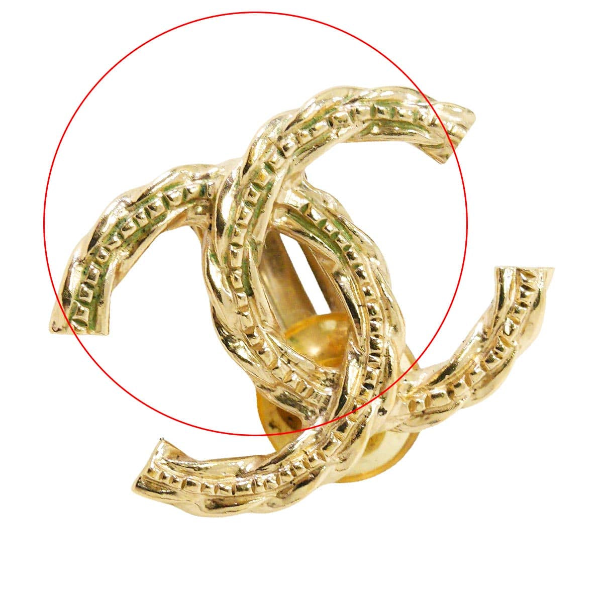 [Pre-loved] B15B CHANEL earrings COCO MarkChampagne gold Champagne Gold HW[LIKE NEW][Authentic]