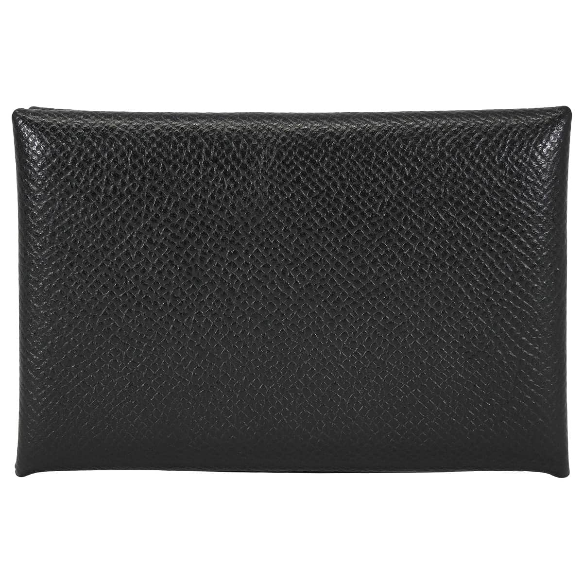 [Pre-loved] HERMES card holder Calvi Noir (Black) Veau Epsom Silver HW Stamp X[LIKE NEW][Authentic]