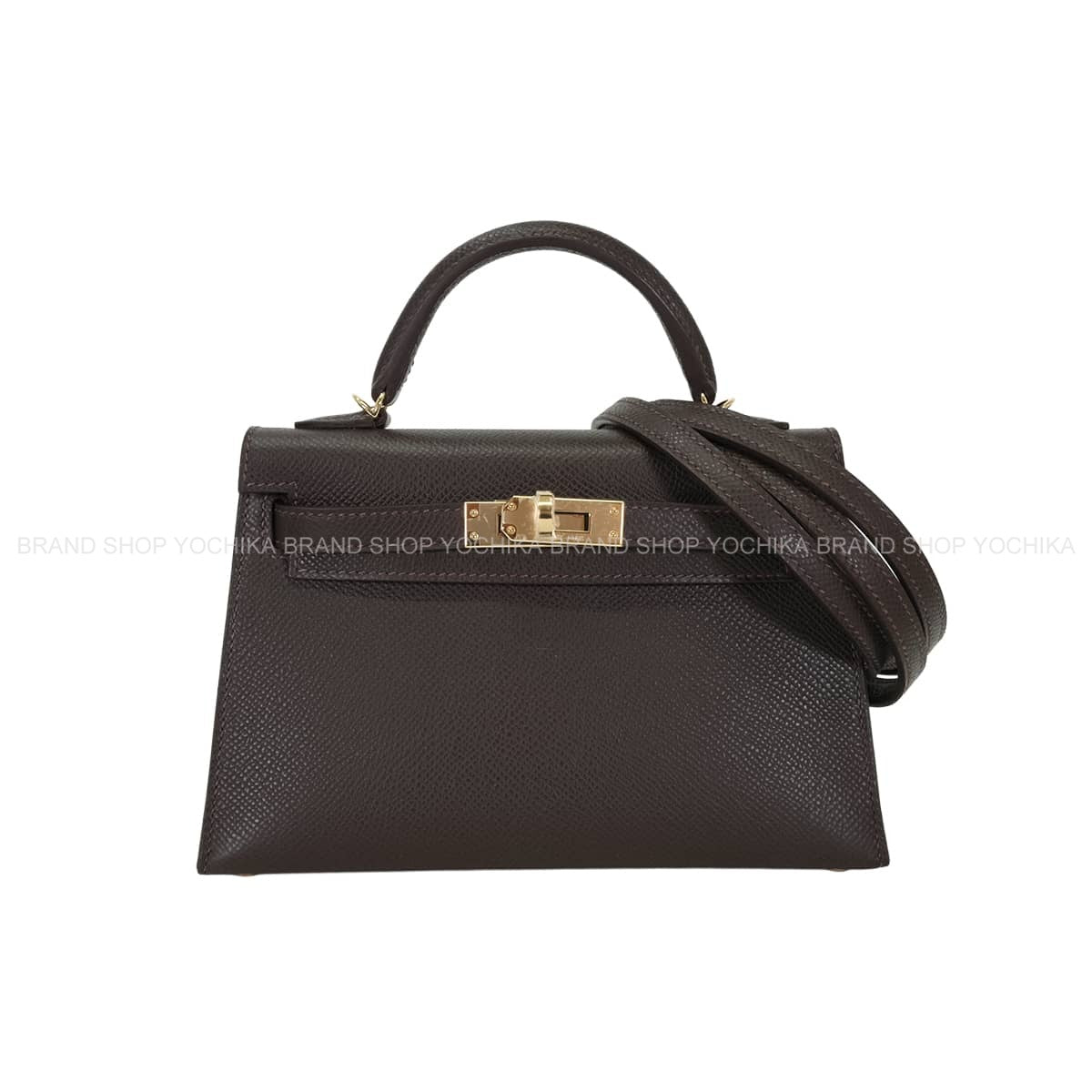 HERMES Shoulder bag Kelly mini 2 Kelly20 Bai Brun Veau Epsom Champagne Gold HW Stamp G[BRAND NEW][Authentic]