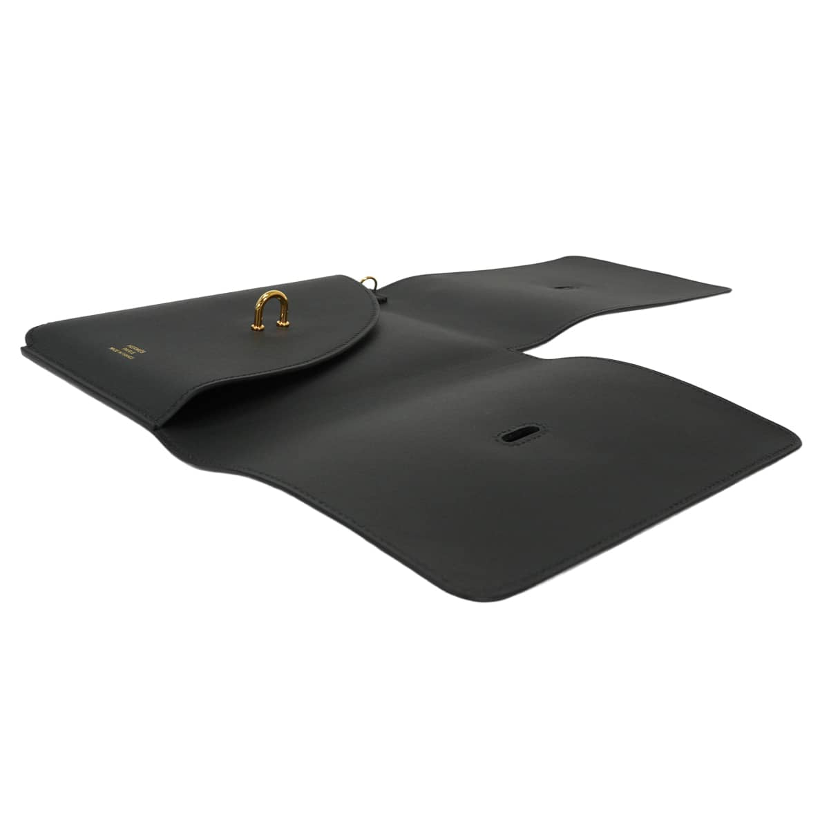 HERMES Notebook cover Carnet Secret with Silky Ancre Notebook Noir (Black) Veau Swift Gold HW Stamp W[EXCELLENT][Authentic]