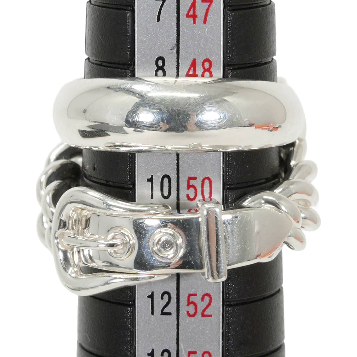 HERMES ring Boucle Sellier Inflexible GM Silver Silver925 (SV925 Ag925) #50[EXCELLENT][Authentic]