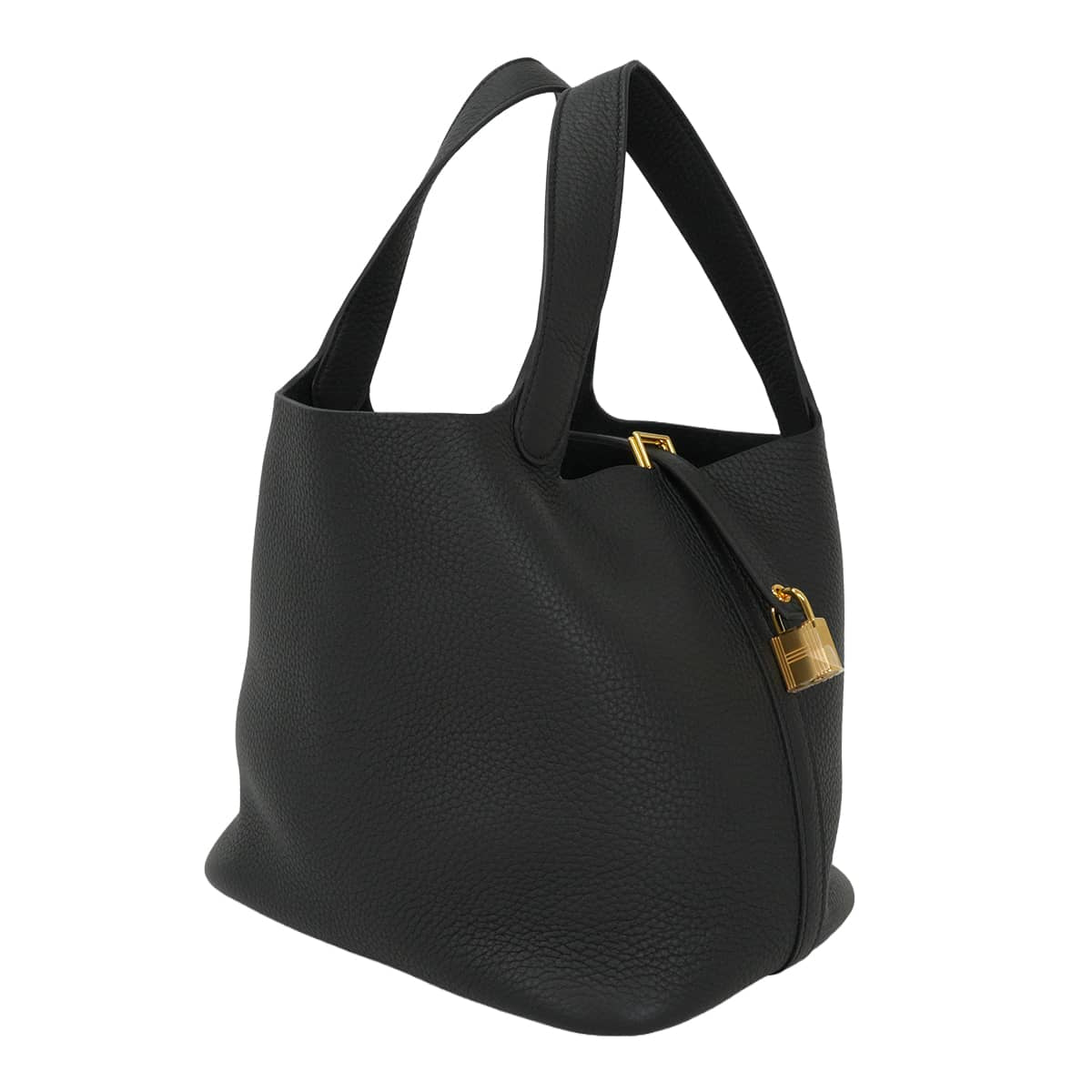 HERMES Handbag Picotin Lock 22 MM Noir (Black) Taurillon Clemence Gold HW Stamp G[BRAND NEW][Authentic]
