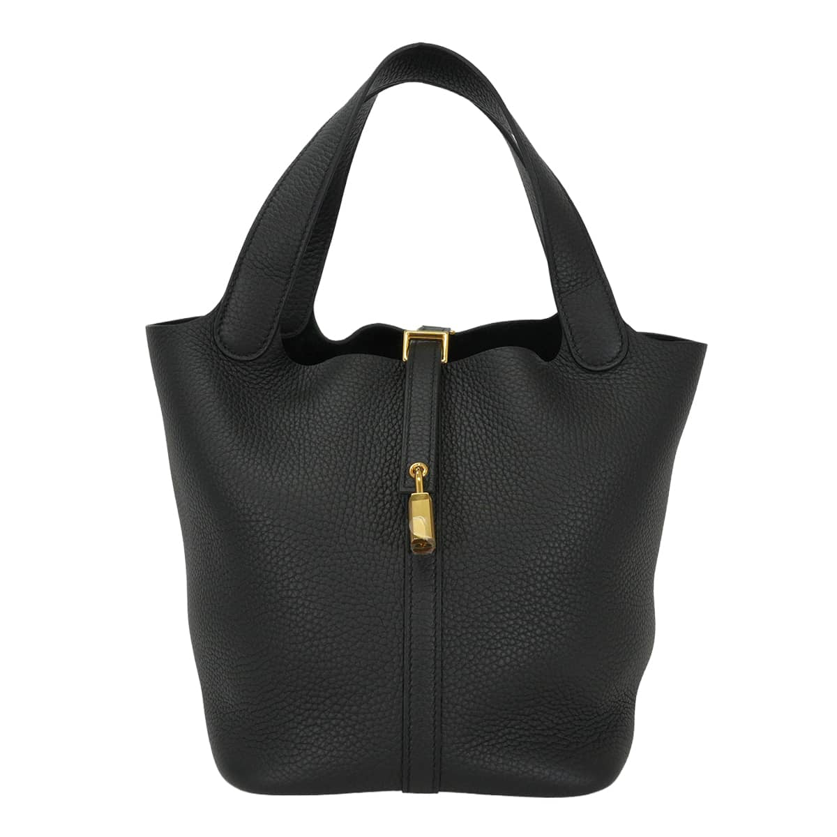 HERMES Handbag Picotin Lock 22 MM Noir (Black) Taurillon Clemence Gold HW Stamp G[BRAND NEW][Authentic]