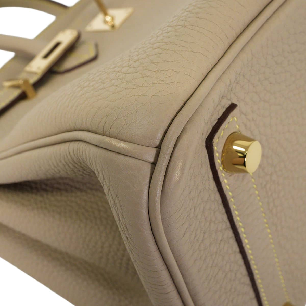 [Pre-loved] HERMES Handbag Birkin25 Special order HSS Gris Tourterelle/Lime Veau Togo Champagne Gold HW Stamp W[LIKE NEW][Authentic]