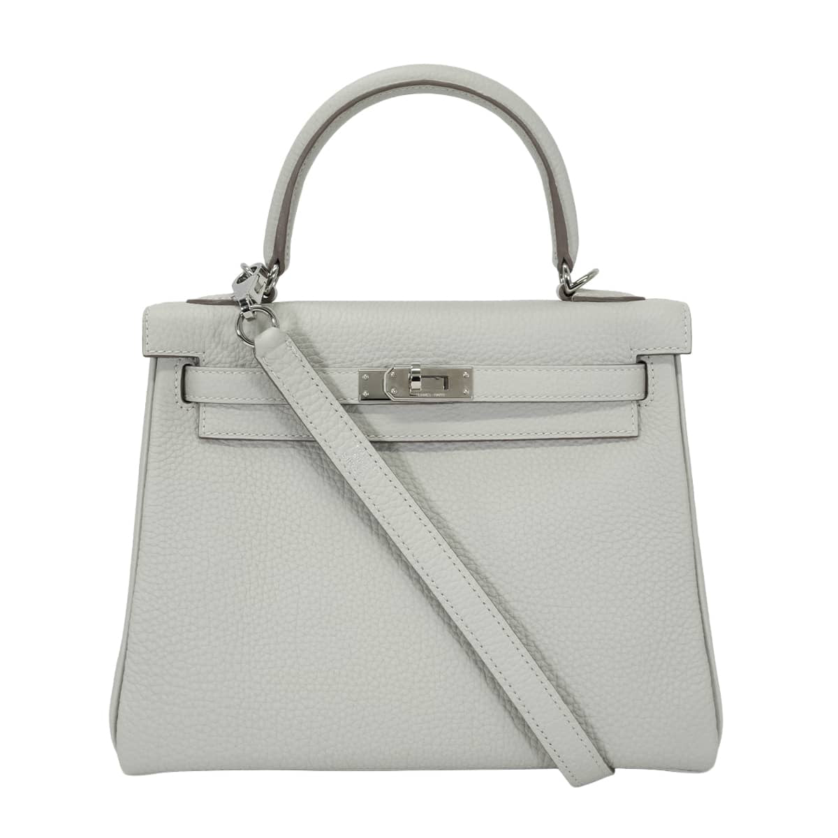 [Pre-loved] HERMES Shoulder bag Kelly25 Retourne Gris Perle Veau Togo Silver HW Stamp U[LIKE NEW][Authentic]
