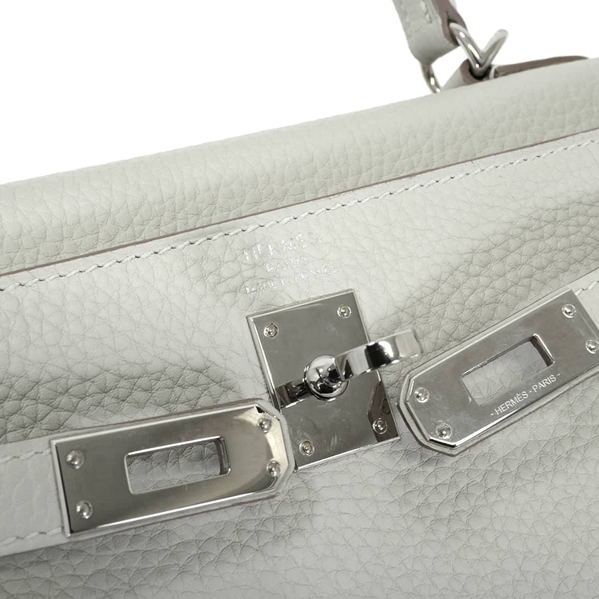 [Pre-loved] HERMES Shoulder bag Kelly25 Retourne Gris Perle Veau Togo Silver HW Stamp U[LIKE NEW][Authentic]