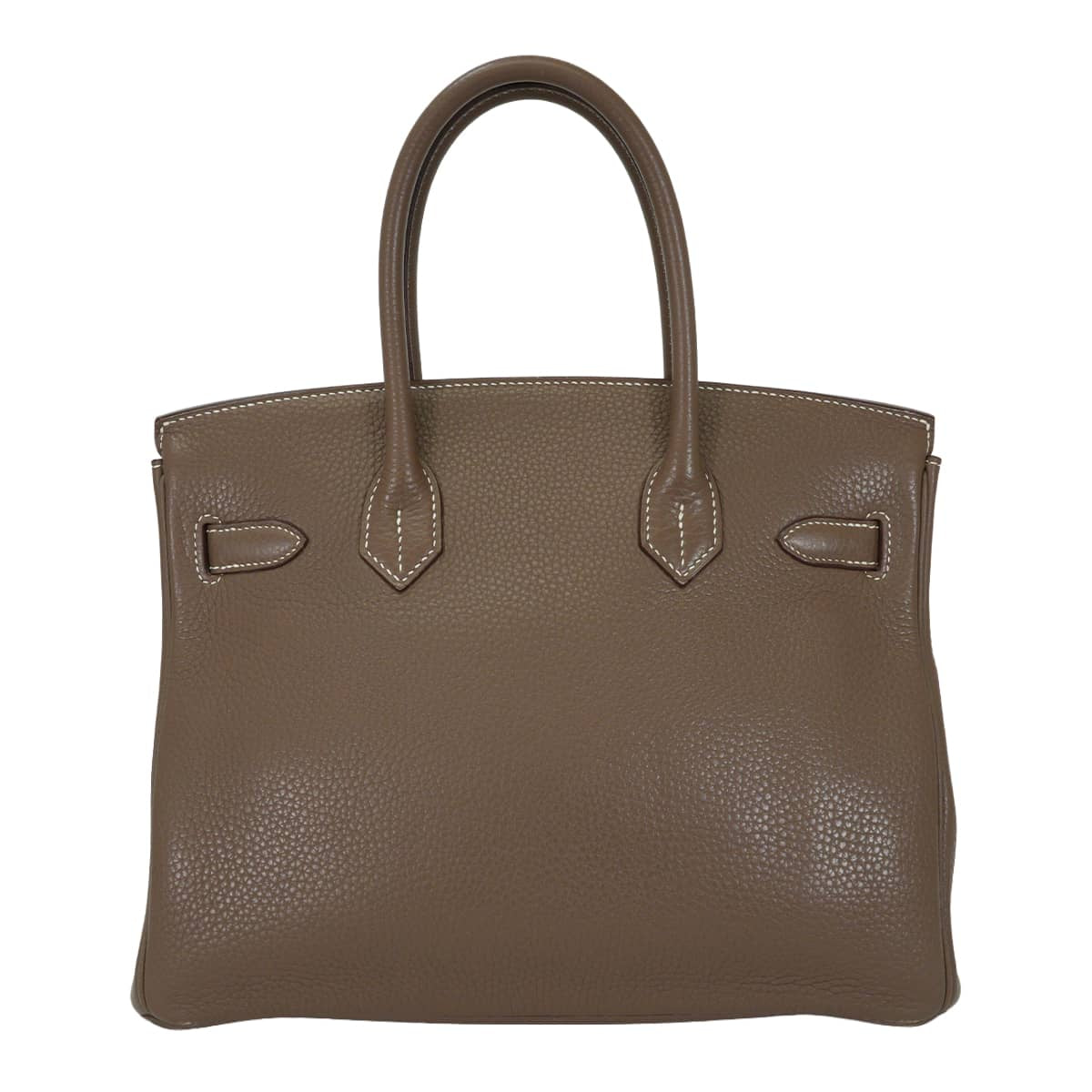 [Pre-loved] HERMES Handbag Birkin30 Etoupe Taurillon Clemence Silver HW Stamp T[USED SA][Authentic]
