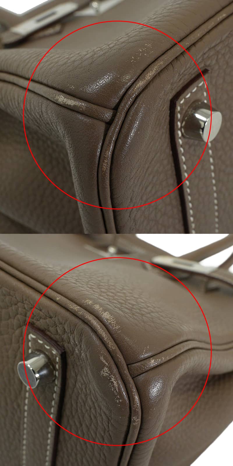 [Pre-loved] HERMES Handbag Birkin30 Etoupe Taurillon Clemence Silver HW Stamp T[USED SA][Authentic]