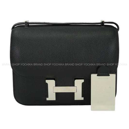 [Pre-loved] HERMES Shoulder bag Constance 3 18 Miroir Noir (Black) Veau Epsom Silver HW Stamp B[LIKE NEW][Authentic]