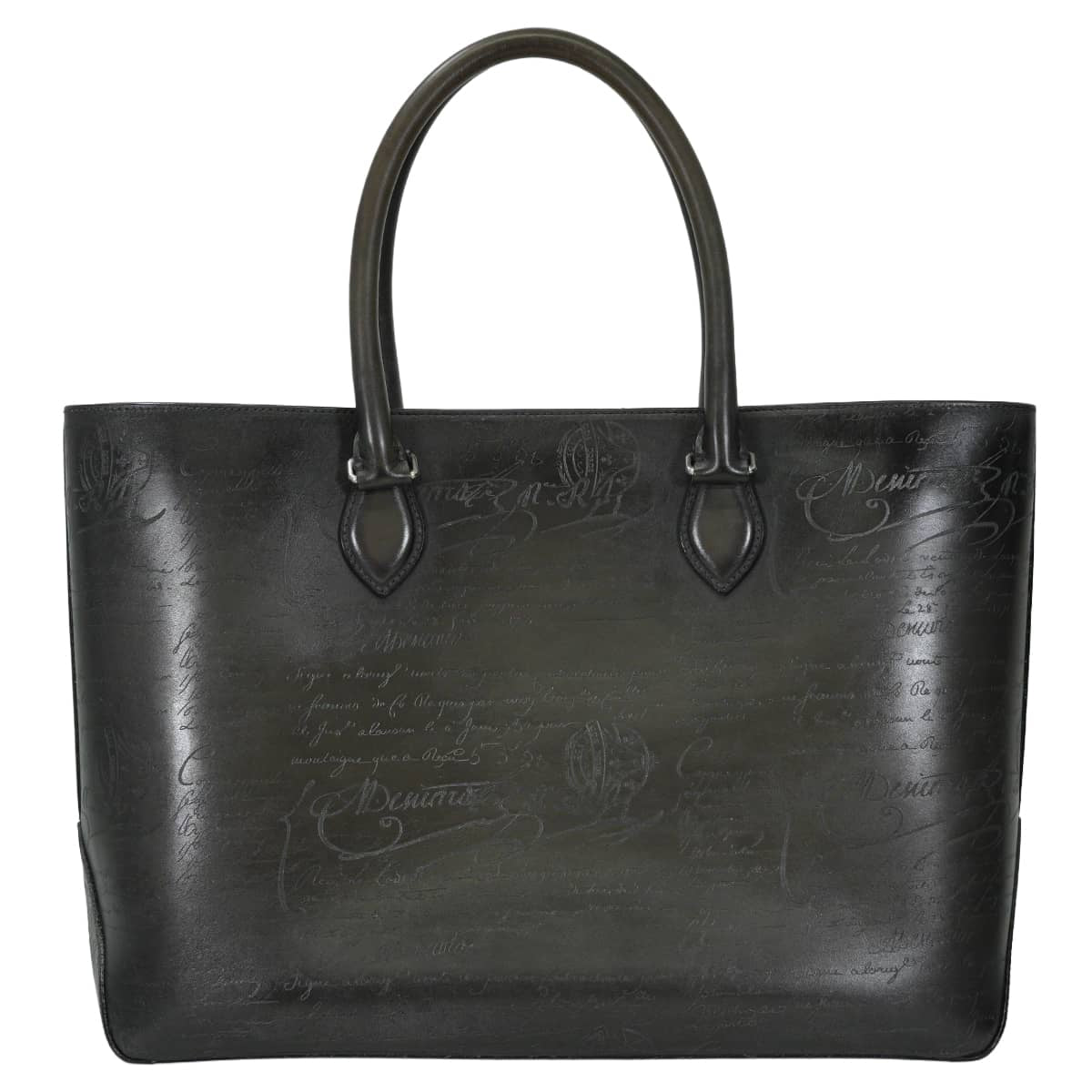 [Pre-loved] Berluti tote bagNero Grigio Venezia calf leather Silver HW[LIKE NEW][Authentic]