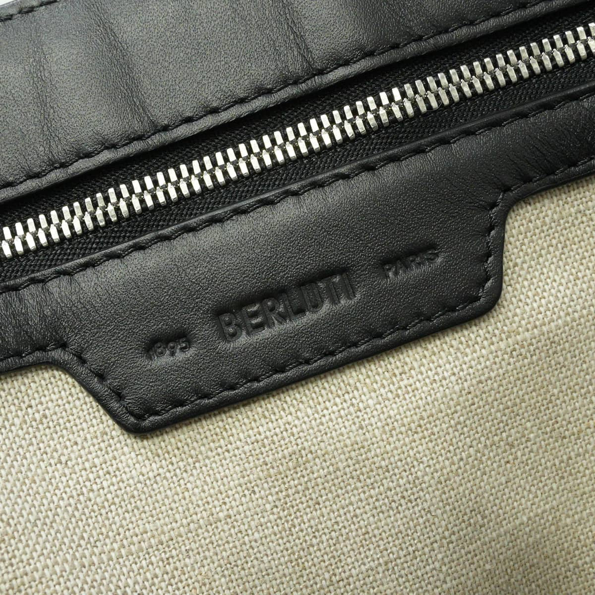 [Pre-loved] Berluti tote bagNero Grigio Venezia calf leather Silver HW[LIKE NEW][Authentic]