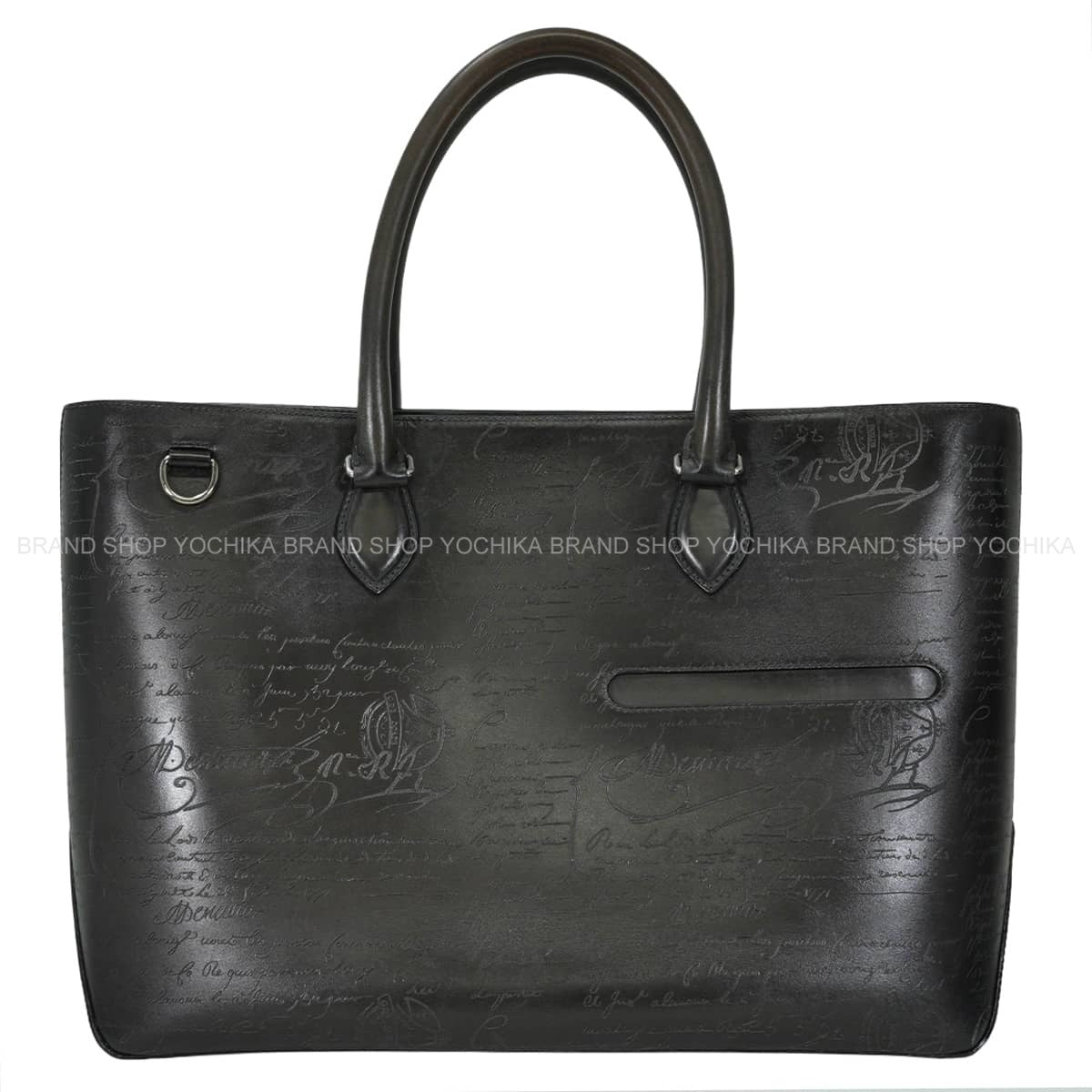 [Pre-loved] Berluti tote bagNero Grigio Venezia calf leather Silver HW[LIKE NEW][Authentic]