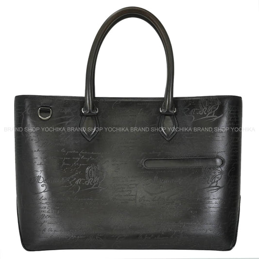 [Pre-loved] Berluti tote bagNero Grigio Venezia calf leather Silver HW[LIKE NEW][Authentic]