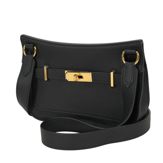 HERMES Shoulder bag Jypsiere Mini Noir (Black) Veau Swift Gold HW Stamp K[EXCELLENT][Authentic]