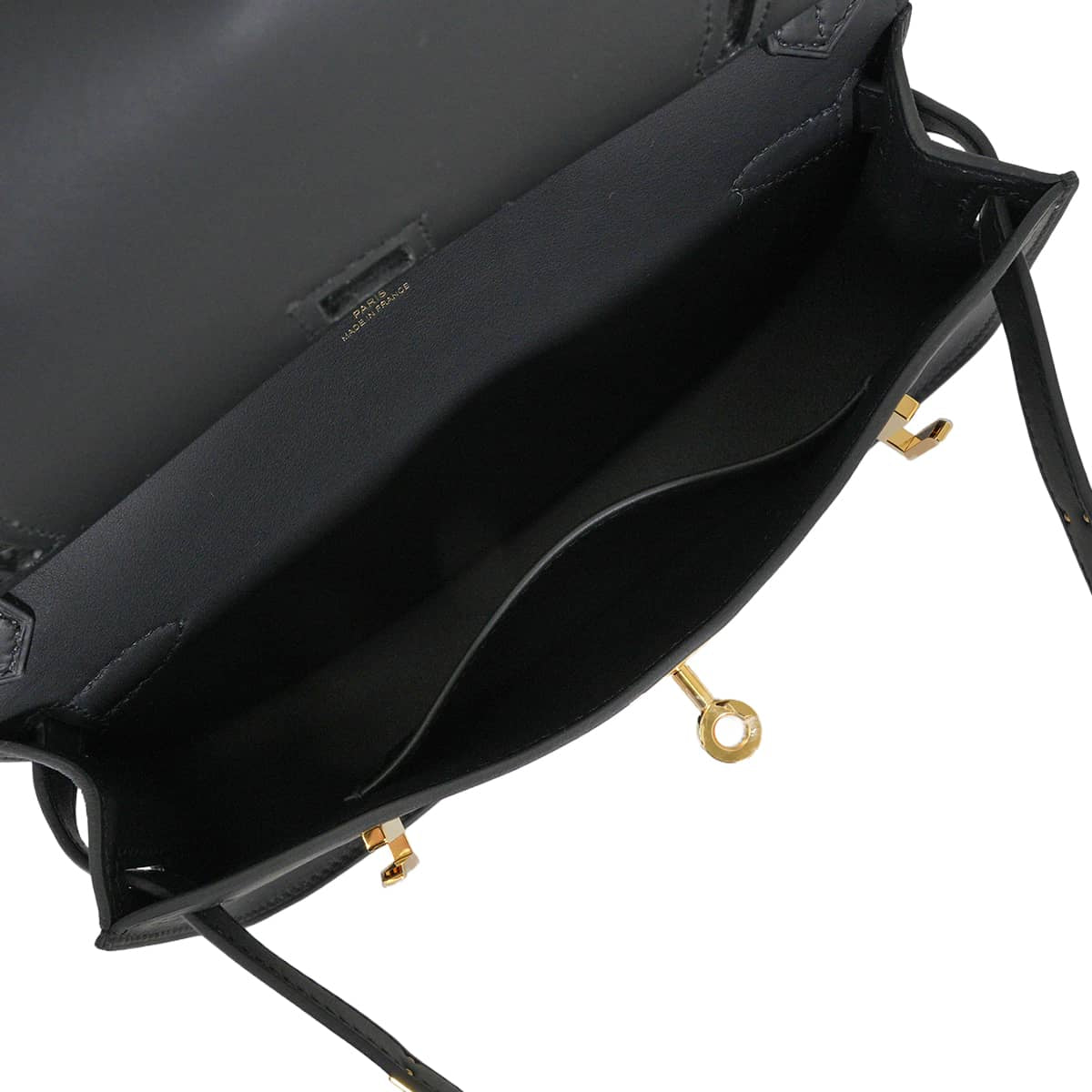 HERMES Shoulder bag Jypsiere Mini Noir (Black) Veau Swift Gold HW Stamp K[EXCELLENT][Authentic]