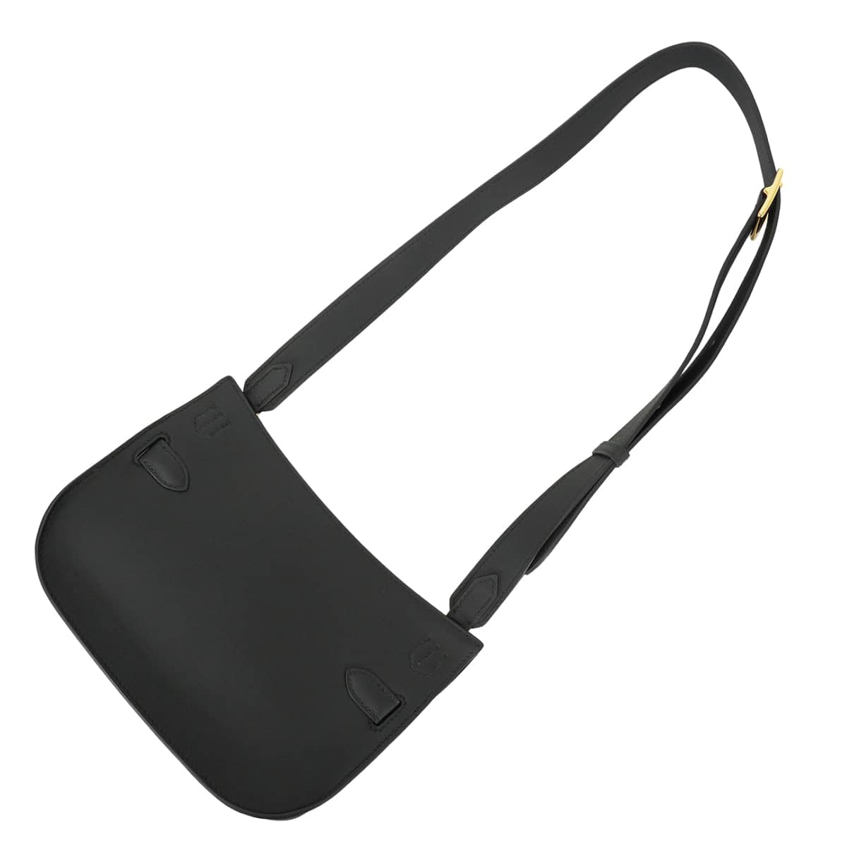 HERMES Shoulder bag Jypsiere Mini Noir (Black) Veau Swift Gold HW Stamp K[EXCELLENT][Authentic]