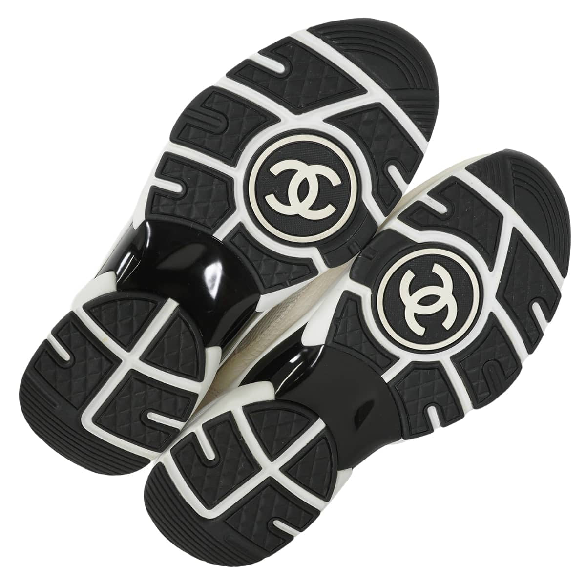 CHANEL sneakers COCO Mark Ivory/Noir (Black) Mesh/Suede Calfskin #36 G38299[EXCELLENT][Authentic]