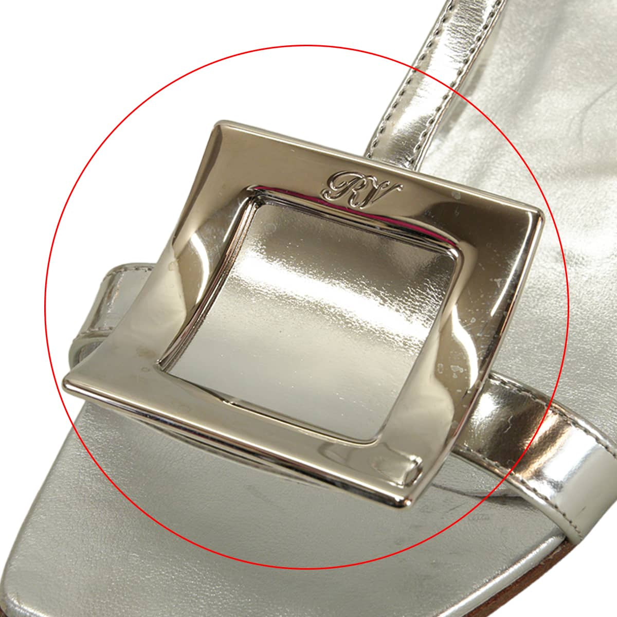 [Pre-loved] ROGER VIVIER sandals BikivivMetallic Silver Nappa leather #36 Silver HW RVW554271805[LIKE NEW][Authentic]