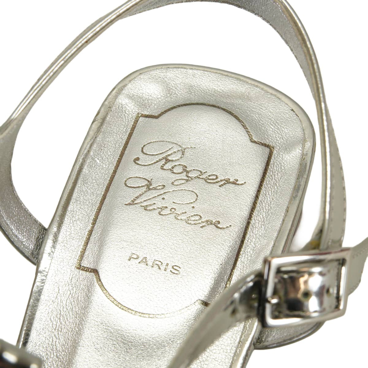 [Pre-loved] ROGER VIVIER sandals BikivivMetallic Silver Nappa leather #36 Silver HW RVW554271805[LIKE NEW][Authentic]