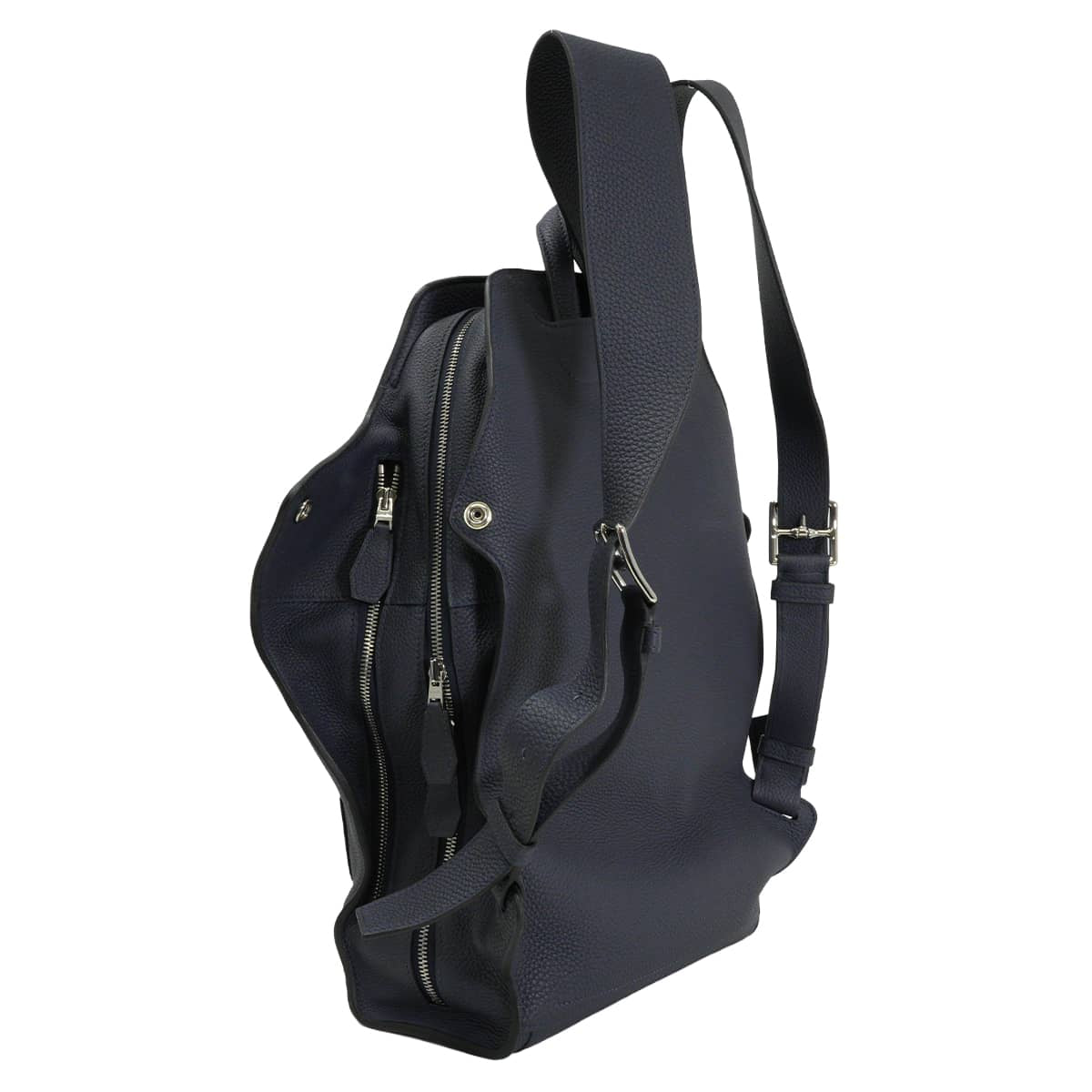 [Pre-loved] HERMES Backpack/daypack/Ruck sack CITY BAG 27 "Chimeres Dragon Chimera" Bleu Nuit/Bleu Lin Veau Togo/Velvet Silver HW Stamp D[LIKE NEW][Authentic]