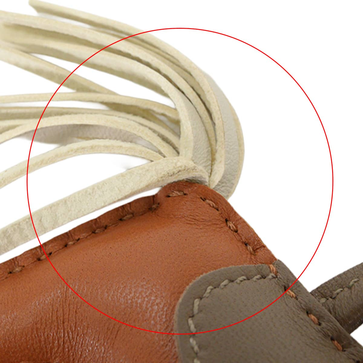 [Pre-loved] HERMES bag charm Rodeo PM Gold/Craie/Etoupe Agneau Milo Stamp B[LIKE NEW][Authentic]