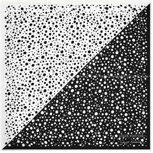 2022AW Limited Edition LOUIS VUITTON shawl LV x Yayoi Kusama Infinity Dot Blanc (White)/Noir (Black) Silk/Wool M78303[EXCELLENT][Authentic]