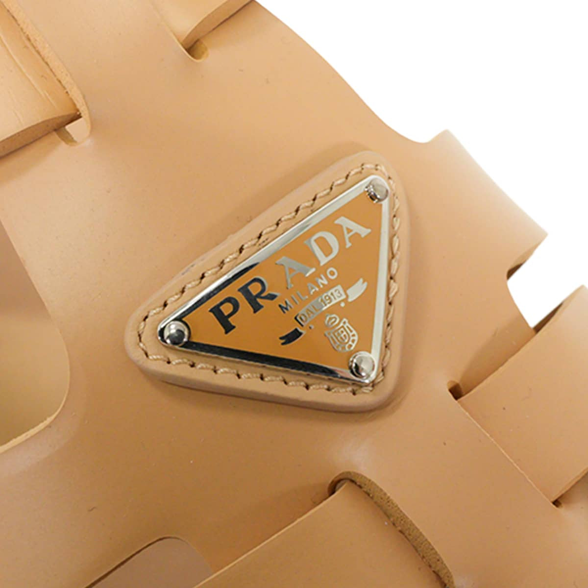 PRADA sandals Monolith Beige Rubber #37 Silver HW 1X853M_3LKK_F0346_F_DD55[EXCELLENT][Authentic]