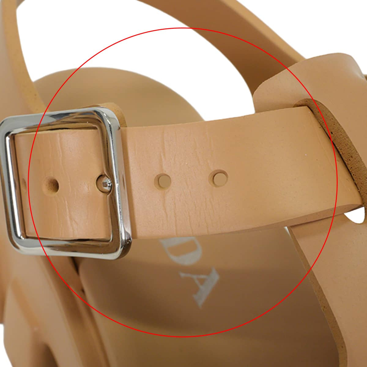 PRADA sandals Monolith Beige Rubber #37 Silver HW 1X853M_3LKK_F0346_F_DD55[EXCELLENT][Authentic]