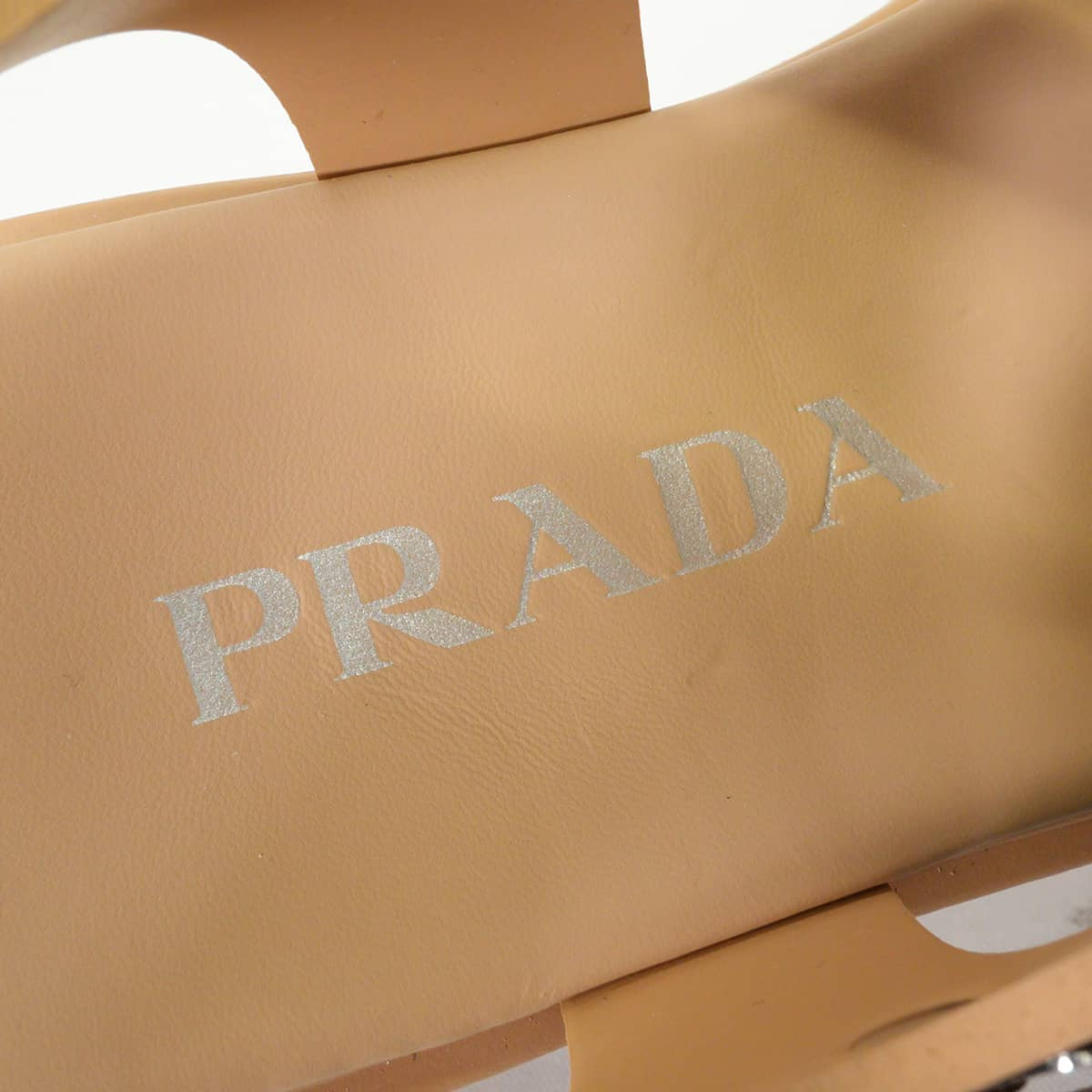 PRADA sandals Monolith Beige Rubber #37 Silver HW 1X853M_3LKK_F0346_F_DD55[EXCELLENT][Authentic]