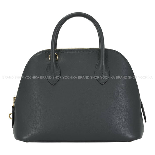 [Pre-loved] HERMES Shoulder bag Bolide1923 25 Verso Gris Misty/Noir (Black) Evercolor Champagne Gold HW Stamp W[LIKE NEW][Authentic]