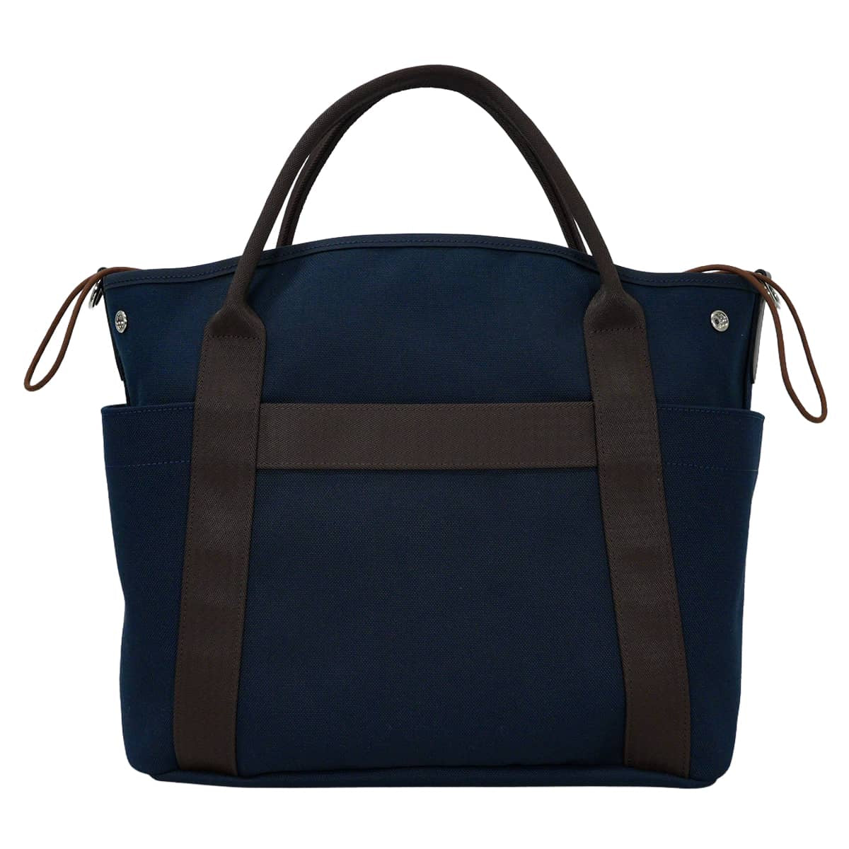HERMES Shoulder bag Sac de pansage Groom 2Way Blue Navy/Feu Orange Toile Chevrons/Veau Barenia Silver HW Stamp Ｗ[EXCELLENT][Authentic]