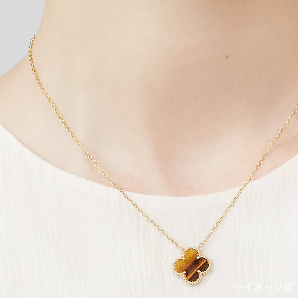 [Pre-loved] Van Cleef & Arpels necklace Vintage Alhambra Pendant Brown K18YG Tiger's Eye VCARD38600[LIKE NEW][Authentic]