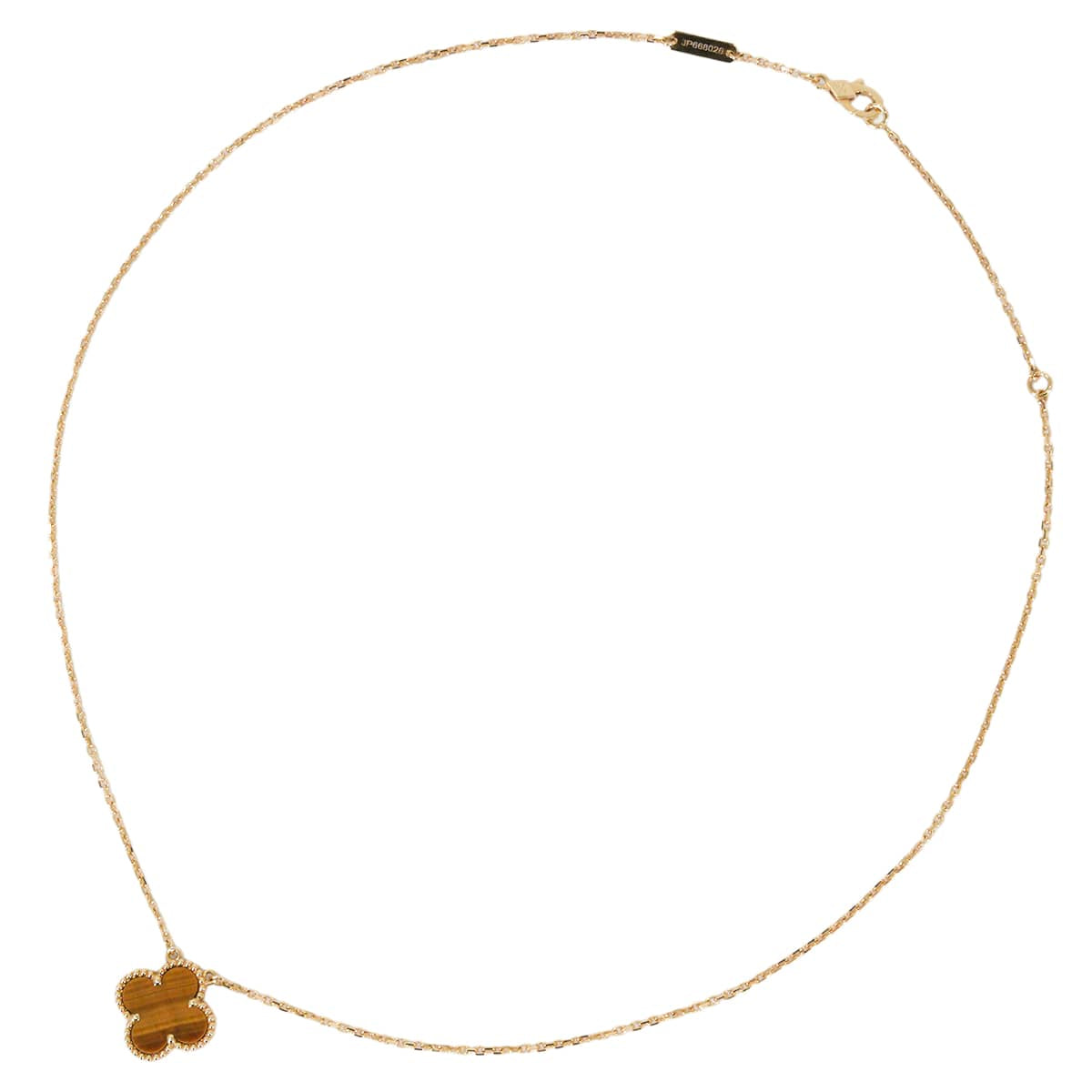 [Pre-loved] Van Cleef & Arpels necklace Vintage Alhambra Pendant Brown K18YG Tiger's Eye VCARD38600[LIKE NEW][Authentic]