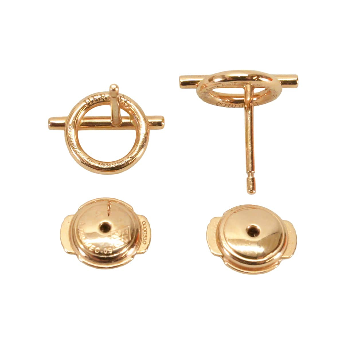 [Pre-loved] HERMES pierced earring Echappe Small PM K18PG[LIKE NEW][Authentic]
