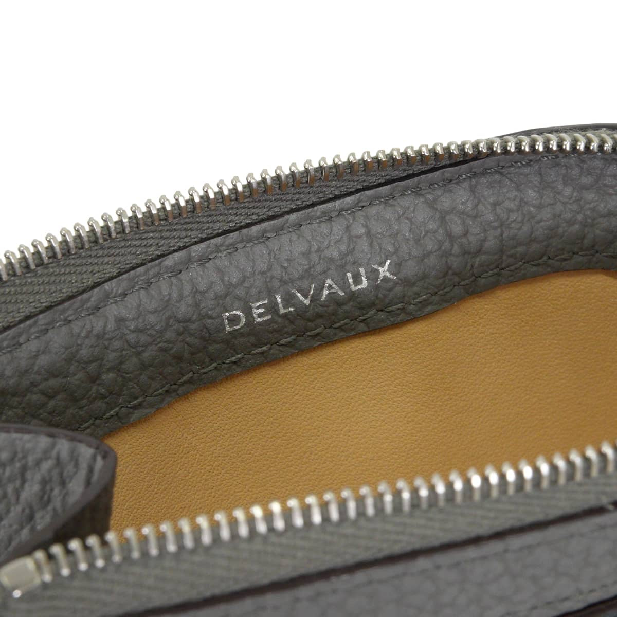 [Pre-loved] Delvaux card holder Pan D Multifunction MistralStone/Midnight Taurillon Soft Silver HW[LIKE NEW][Authentic]