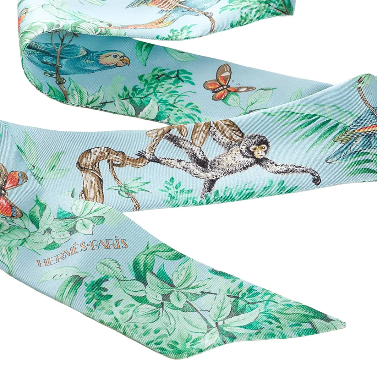 2026SS HERMES scarf Twilly EquateurBlue Ciel/Veil/Orange Silk100% H061798S 05[BRAND NEW][Authentic]