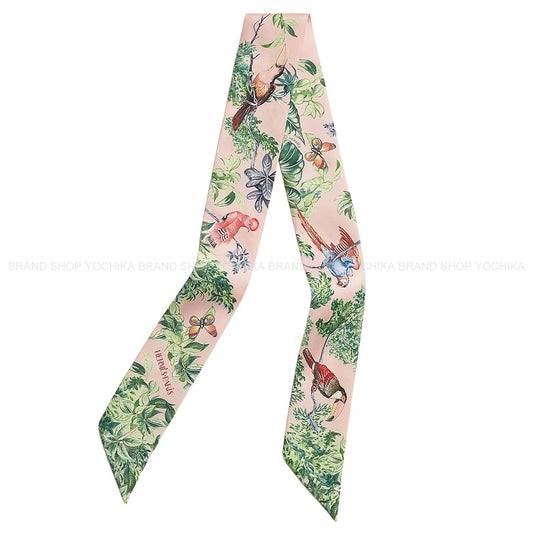 2026SS HERMES scarf Twilly EquateurRose Nacre/Veil/Green Silk100% H061798S 03[BRAND NEW][Authentic]