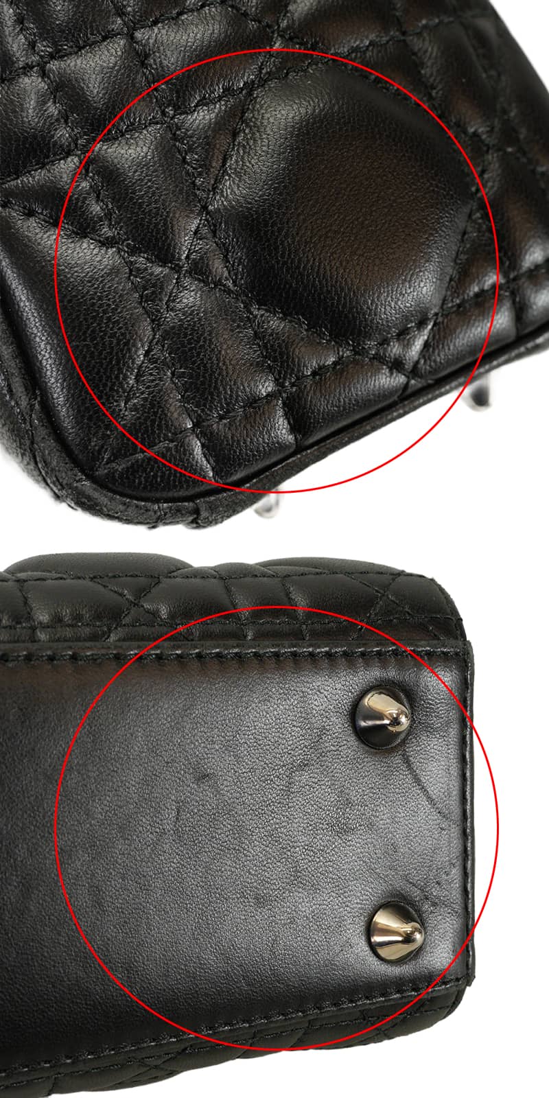 [Pre-loved] Dior Shoulder bag Lady Dior My ABC DIOR Small Noir (Black)Rouge Cannage Lambskin Silver HW M05380CAL[USED A][Authentic]