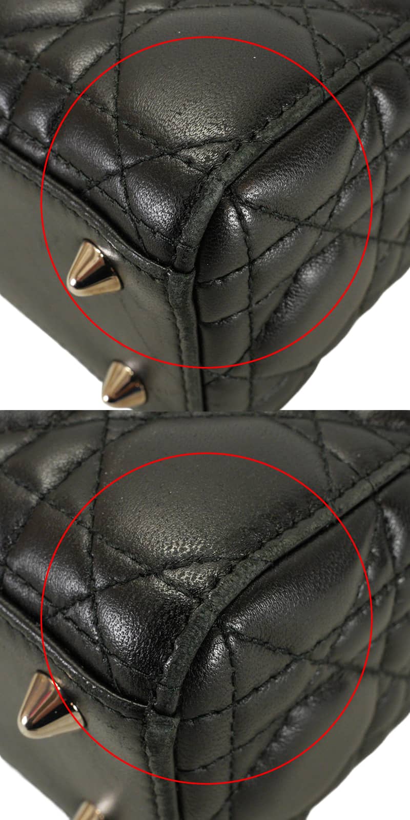 [Pre-loved] Dior Shoulder bag Lady Dior My ABC DIOR Small Noir (Black)Rouge Cannage Lambskin Silver HW M05380CAL[USED A][Authentic]