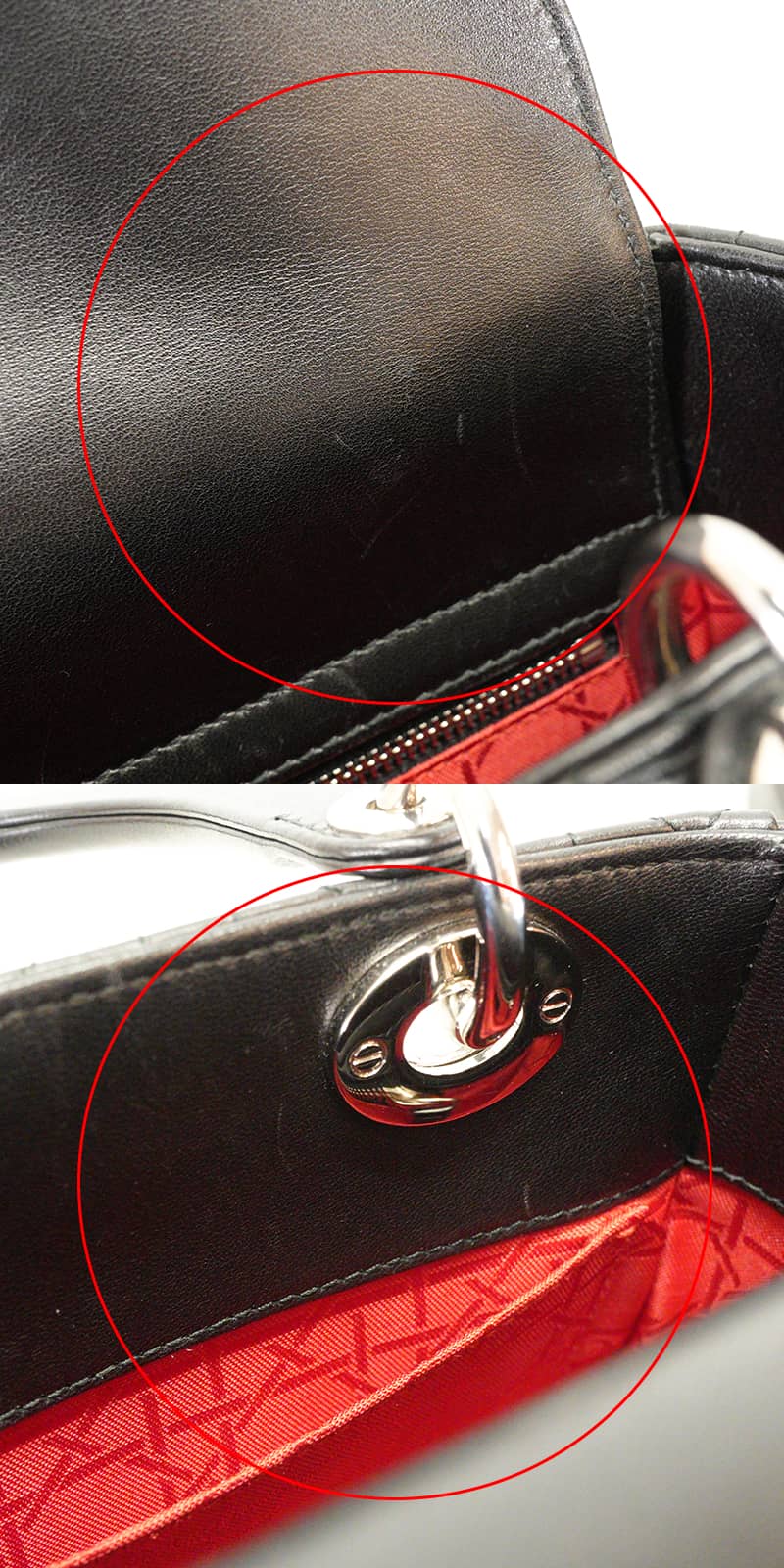 [Pre-loved] Dior Shoulder bag Lady Dior My ABC DIOR Small Noir (Black)Rouge Cannage Lambskin Silver HW M05380CAL[USED A][Authentic]
