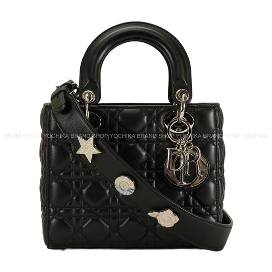 [Pre-loved] Dior Shoulder bag Lady Dior My ABC DIOR Small Noir (Black)Rouge Cannage Lambskin Silver HW M05380CAL[USED A][Authentic]