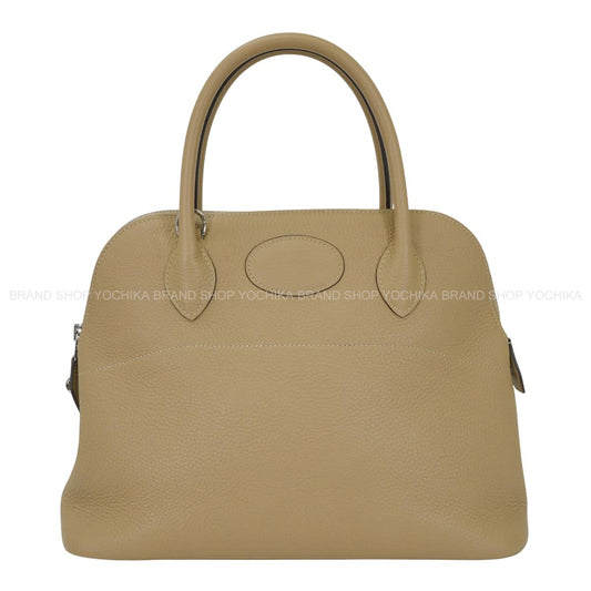 [Pre-loved] HERMES Shoulder bag Bolide31 Verso Trench/Etoupe Taurillon Clemence Silver HW Stamp Z[LIKE NEW][Authentic]