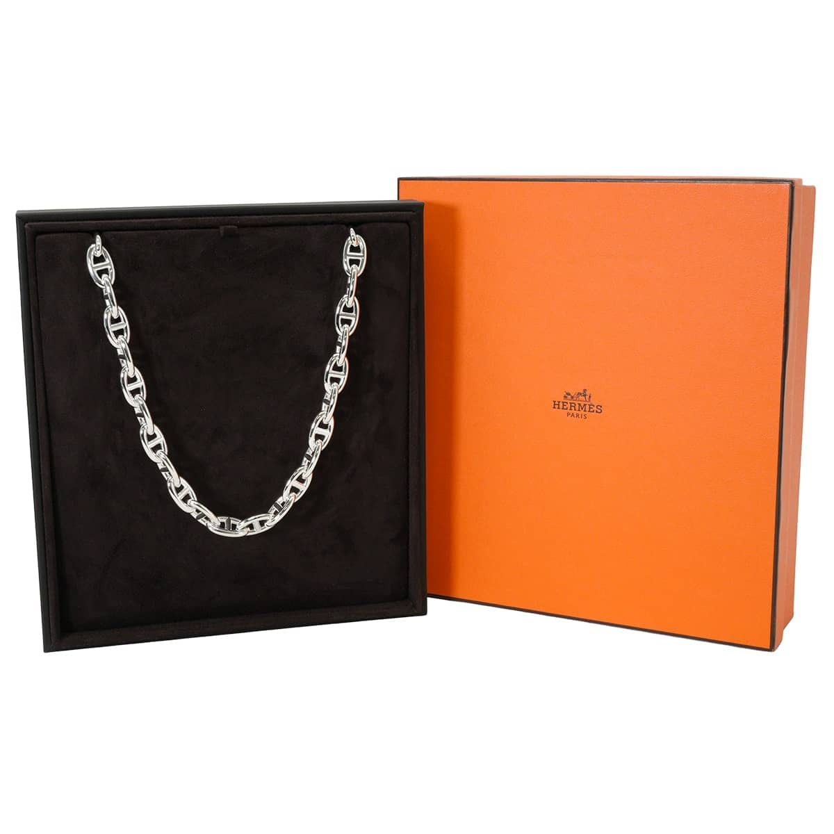 HERMES necklace Chaine D'ancre GM 29links Silver Silver925 (SV925 Ag925)[EXCELLENT][Authentic]