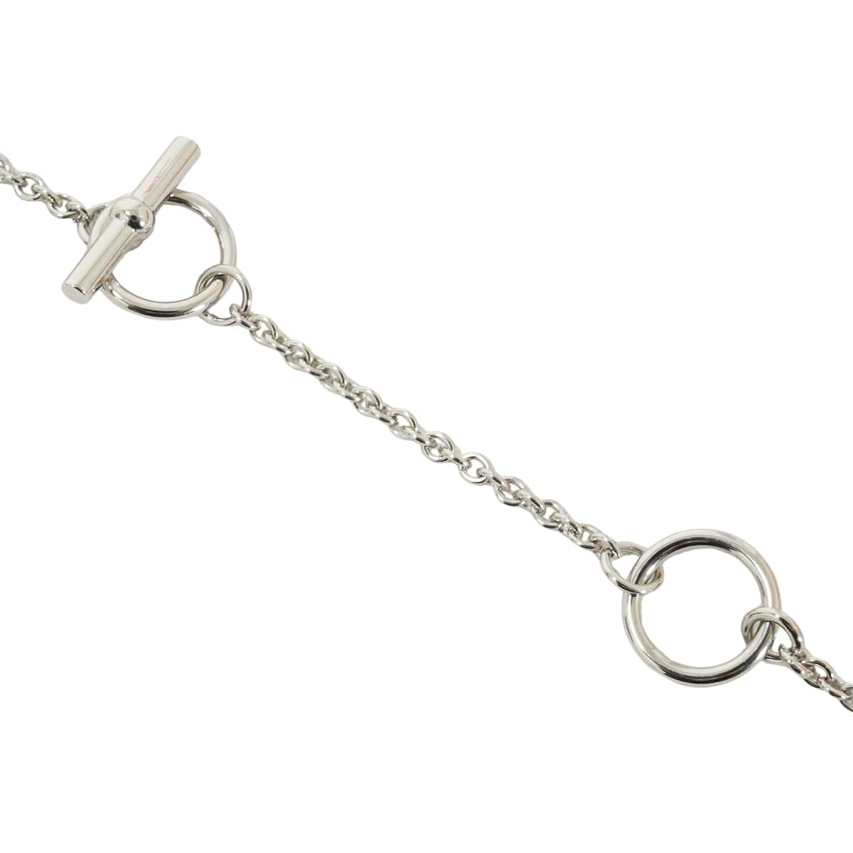 HERMES necklace Mini Maillon PM Pendant Noir (Black) Silver plated/Lacquer[BRAND NEW][Authentic]